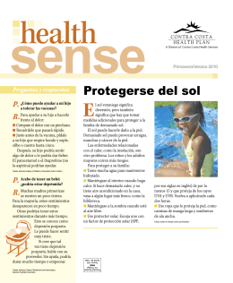 Protegerse del sol - Contra Costa Health Services