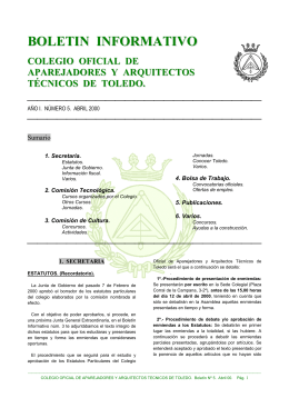 Nº 5 abril 2000 - Colegio Oficial de Aparejadores, Arquitectos