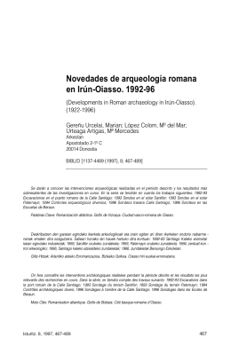 Novedades de arqueología romana en Irún-Oiasso. 1992-96