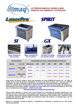 Folleto de la línea LaserPro modelos Spirit y Spirit GX