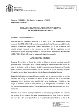 Recurso nº 033/2013 - Ministerio de Hacienda y Administraciones