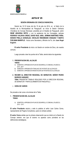 Acta N° 25 del 15-07-2014 - Municipalidad de Panguipulli
