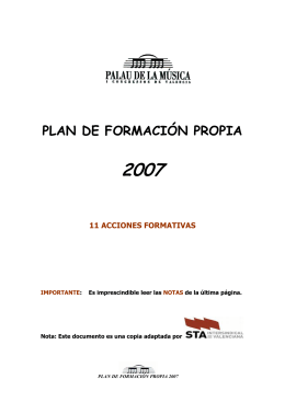 plan de formación propia 2007 11 acciones formativas