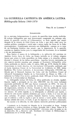 LA GUERRILLA CASTRISTA EN AMERICA LATINA Bibliografía