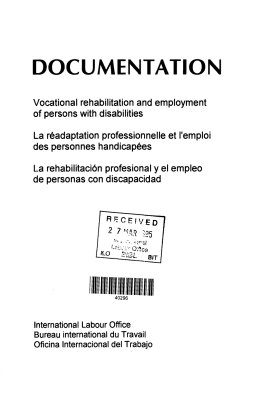 DOCUMENTATION Vocational rehabilitation and employment