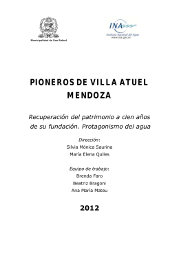 Libro"Pioneros de Villa Atuel Mendoza"