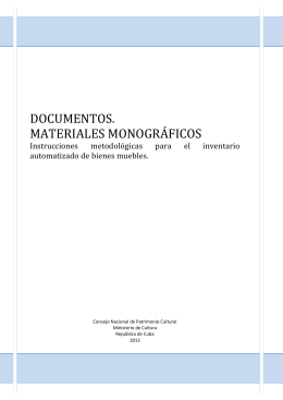 Documentos. Materiales monográficos