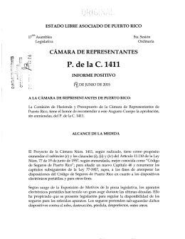 P. de la C. 1411 - Cámara de Representantes de Puerto Rico