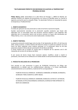 Bases Legales Promoción Planchado 60 Dias H2 2015