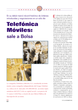 Telefónica Móviles: - Bolsas y Mercados Españoles