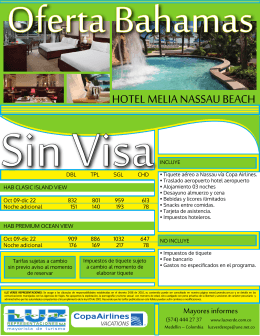 HOTEL MELIA NASSAU BEACH - Luz Verde Representaciones