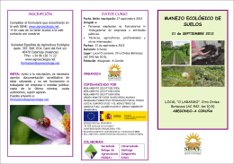 Tríptico informativo - Sociedad Española de Agricultura Ecológica