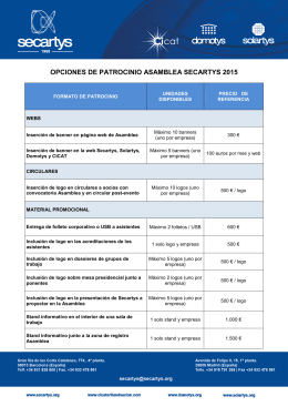 Opciones patrocinio Asamblea Secartys 2015