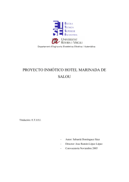 PROYECTO INMÓTICO HOTEL MARINADA DE SALOU