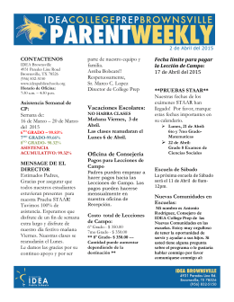 Parent Weekly-2 de Abril del 2015