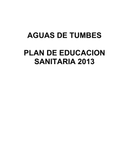 AGUAS DE TUMBES PLAN DE EDUCACION SANITARIA 2013