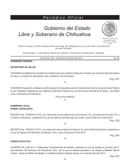 Miércoles 22 de mayo del 2013 - Gobierno del Estado de Chihuahua