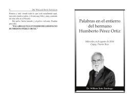 Palabras en el entierro del hermano Humberto Pérez Ortiz