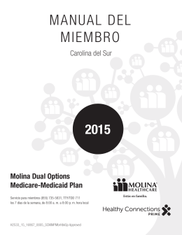 Manual para Miembros de Molina Dual Options para el 2015