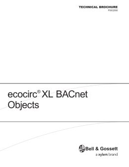 ecocirc® XL BACnet Objects