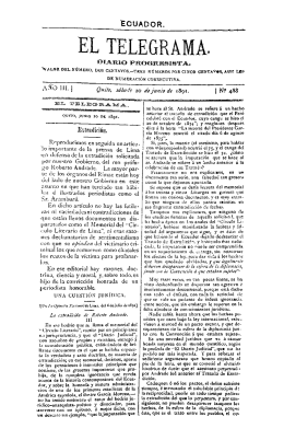 Año III, núm. 488, sábado 20 de junio de 1891