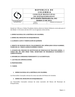 Acta 041 - Concejo Municipal de Dosquebradas