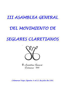 III Asamblea General - seglaresclaretianos.org