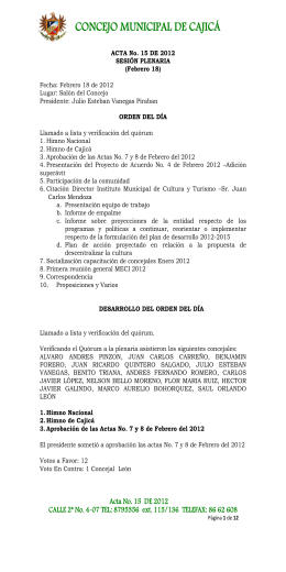 (Febrero 18) del 11/01/2012 - concejo municipal de cajica