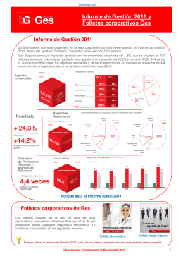 Informe de Gestión 2011 y Folletos corporativos Ges
