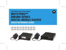 MOTOTRBO DM4000 Series Digital Mobile Radios Quick Reference