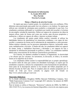 Documento de Información 5to Grado 2014