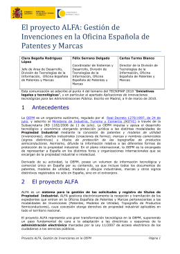 El proyecto ALFA: Gestión de Invenciones en la Oficina Española de