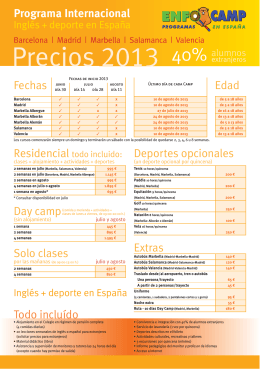 Precios 2013 - Agencia Best