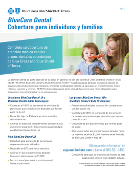 BlueCare DentalSM para individuos y familias