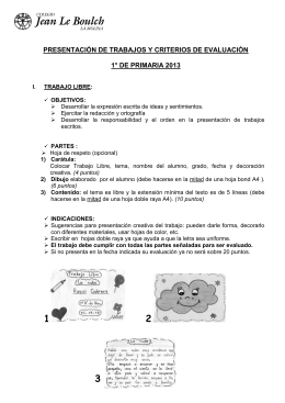 presentación de trabajos y criterios de evaluación 1° de primaria 2013