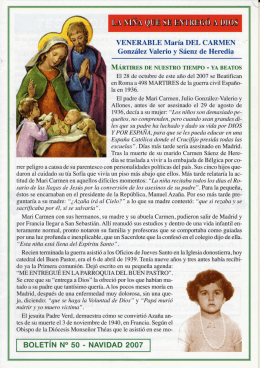 Boletín 50 - La venerable sierva de Dios María del Carmen