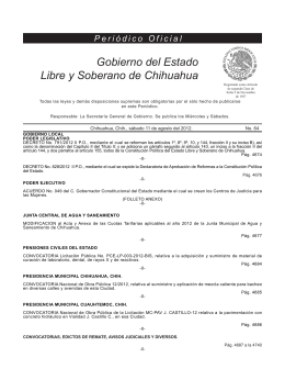 Sábado 11 de agosto del 2012 - Gobierno del Estado de Chihuahua