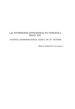 Tomo I.- Las inversiones extranjeras en Venezuela siglo XIX