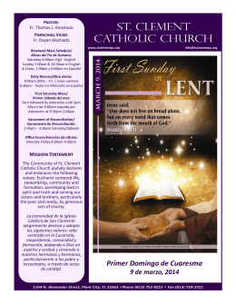 Lenten Prayer - St. Clement Catholic Church