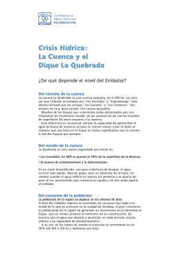 Articulo "Crisis Hídrica: La Cuenca y el Dique La Quebrada"