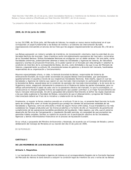 Real Decreto 726/1989 - Comisión Nacional del Mercado de Valores