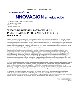 Información e Inovación en Educación