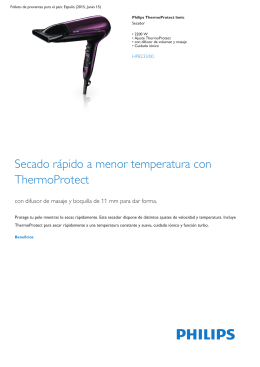Product Leaflet: Secador con ajuste ThermoProtect de 2200 W