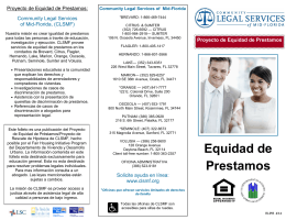 Equidad de Prestamos - Community Legal Services of Mid Florida