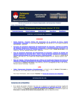Boletín “El Parlamento Virtual Peruano Informa”