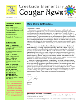 Creekside Cougar News September 2013 SPA
