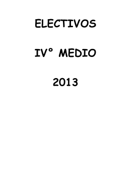 ELECTIVOS IV° MEDIO 2013