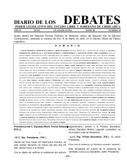 DEBATES - H. Congreso del Estado de Chihuahua