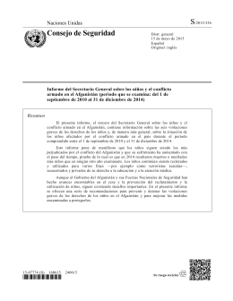 Informe del Secretario General sobre los niños y el conflicto