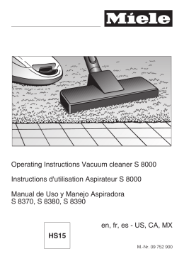 Operating Instructions Vacuum cleaner S 8000 Instructions d
